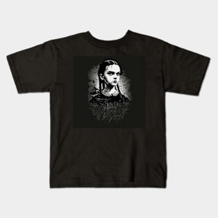 ADDAMS Family, Wednesday-inspired design, Kids T-Shirt